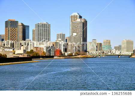 從晴海橋眺望築田和相生橋（東京中央區）[2026年2月] 136255686