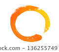 Orange circle drawn with ink 136255749