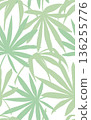 Seamless pattern of tropical plant silhouettes in muted colors 136255776