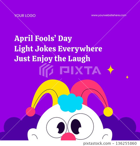 Hand Drawn Flat Cartoon Style Illustration For Happy April Fools Day Background 136255860
