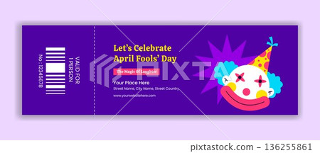 Ticket Template Flat Cartoon Hand Drawn Happy April Fools Day Illustration Ticket Template Flat Cartoon Hand Drawn Happy April Fools Day Illustration 136255861