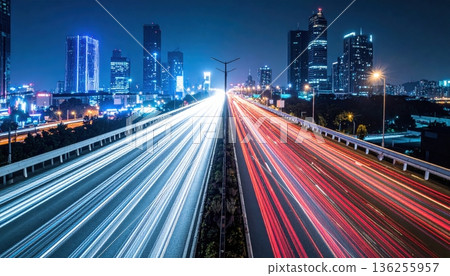 Abstract blue sky backdrop featuring a bright sun burst with glowing rays and colorful energy clouds in a creative space illustration design Abstract blue sky backdrop featuring a bright sun burst with glowing rays and colorful energy clouds in a creative space illustration design 136255957