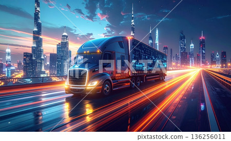 A vibrant urban timelapse captures the motion of fast cars driving along a dark city highway as evening lights blur into glowing streaks of transportation across the dusk street road A vibrant urban timelapse captures the motion of fast cars driving along a dark city highway as evening lights blur into glowing streaks of transportation across the dusk street road 136256011