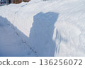 Snow walls and roads 136256072