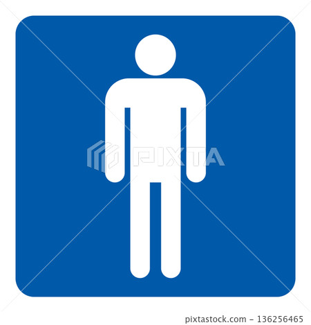 Toilet sign male pictogram icon square 136256465