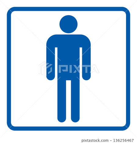 Toilet sign male pictogram icon square 136256467