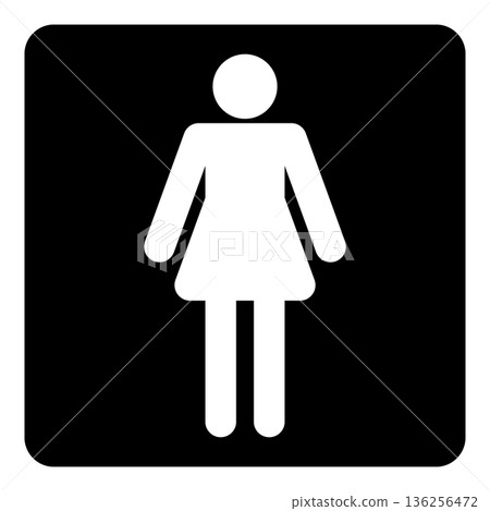 Toilet sign female pictogram icon square 136256472