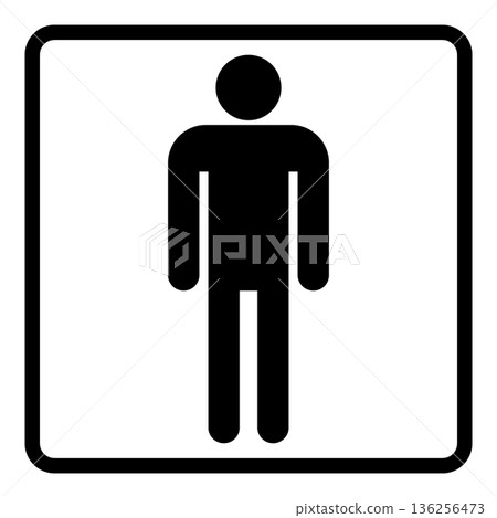 Toilet sign male pictogram icon square 136256473