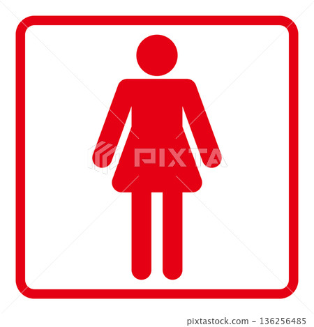 Toilet sign female pictogram icon square 136256485