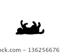 Silhouette of a cat lying down and relaxing 136256676