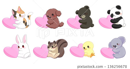 有心形圖案的動物 有心形圖案的動物 136256678
