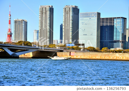 Tsukiji Bridge / View of the Sumida River and Shiodome areas (Minato Ward, Tokyo) [February 2026] 136256793