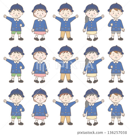身穿校服、罩衫和全身服飾的兒童 136257038