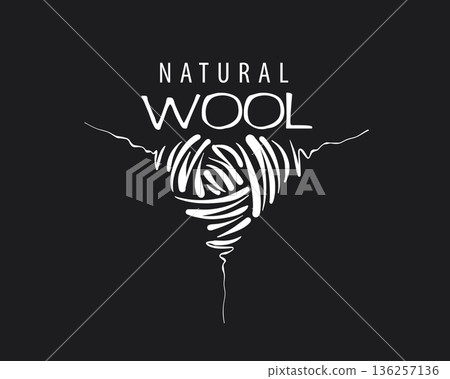 Vector heart-shaped wool yarn logo Vector heart-shaped wool yarn logo 136257136