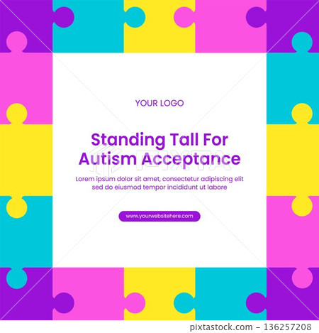 World Autism Awareness Day Flat Cartoon Hand Drawn Background Illustration 136257208