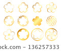 Japanese style cherry blossom icon set 136257333