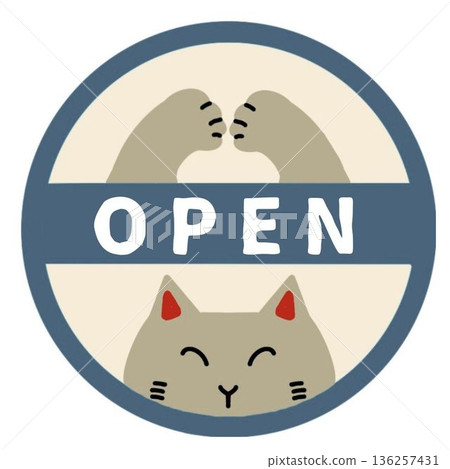 Cat Open Sticker Cat Open Sticker 136257431