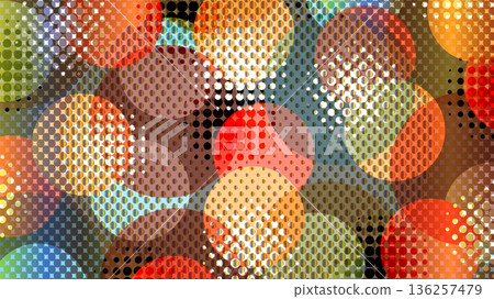 Halftone dots colorful abstract pattern background 136257479