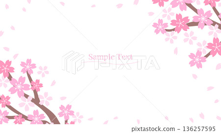 Simple cherry blossom branch frame 136257595