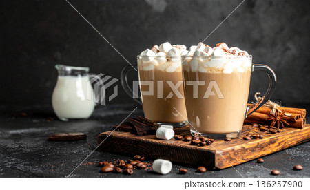 ice coffee with cream ice coffee with cream 136257900