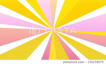 Concentrated lines, confetti, yellow, radial, background, illustration 136258079