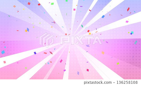 集中的線條、五彩紙屑、黃色、放射狀、背景、插圖 集中的線條、五彩紙屑、黃色、放射狀、背景、插圖 136258108