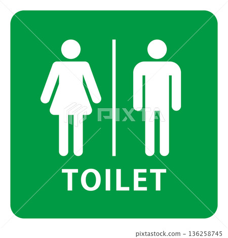Simple toilet sign pictogram with text Simple toilet sign pictogram with text 136258745