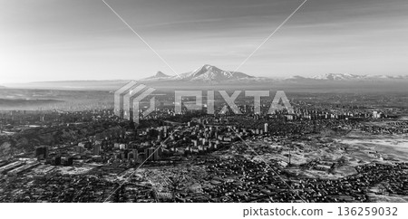 A Yerevan city with a Ararat mountain in the background 136259032