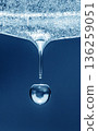 A drop of water is falling from a ice 136259051
