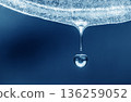A drop of water is falling from a surface 136259052