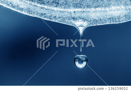 A drop of water is falling from a surface 136259052