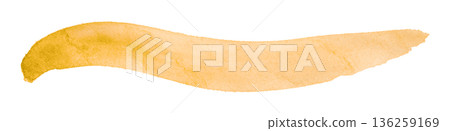 yellow watercolor background. Artistic hand paint. Isolated on transparent background. 136259169