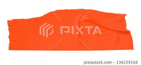 red crumpled torn tape isolated on transparent background. red crumpled torn tape isolated on transparent background. 136259188