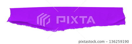 purple crumpled torn tape isolated on transparent background. purple crumpled torn tape isolated on transparent background. 136259190