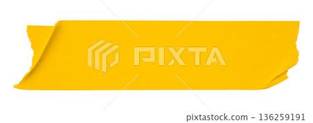 yellow crumpled torn tape isolated on transparent background. yellow crumpled torn tape isolated on transparent background. 136259191