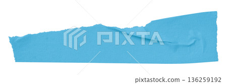 light blue crumpled torn tape isolated on transparent background. light blue crumpled torn tape isolated on transparent background. 136259192