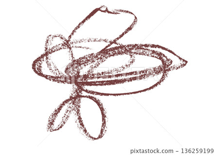 brown pencil strokes isolated on transparent background 136259199
