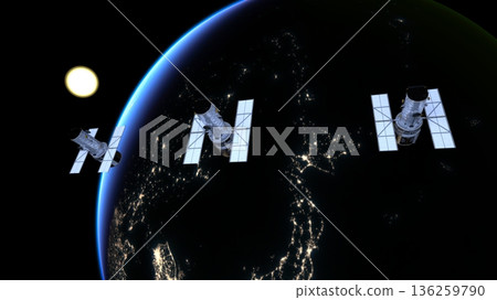 衛星和地球 136259790