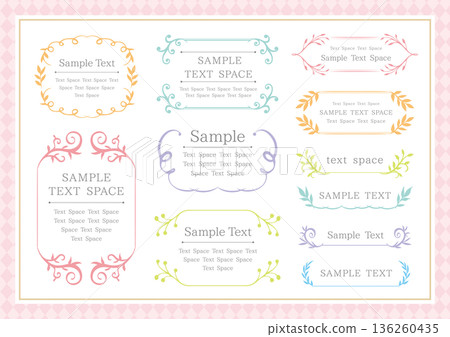 一組11個優雅的粉彩色植物相框 一組11個優雅的粉彩色植物相框 136260435