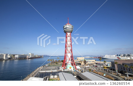 Scenery of Hakata Port Tower and Hakata Port Scenery of Hakata Port Tower and Hakata Port 136260554