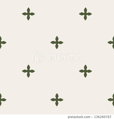 Minimal Central Asian Seamless Pattern with Nomadic Cross Motifs Minimal Central Asian Seamless Pattern with Nomadic Cross Motifs 136260787