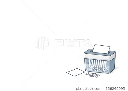 Disposal of documents after filing tax returns and shredding (horizontal margin) 136260995