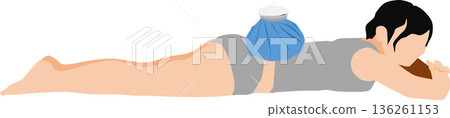 Illustration of a woman with a slipped disc Illustration of a woman with a slipped disc 136261153