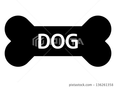 Bone-shaped nameplate-style illustrations, dog breeding, veterinary clinics, dog food icon parts, dog pet goods 136261358