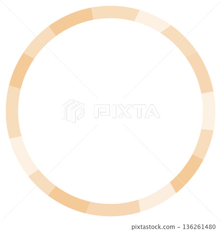 Beige circular gradient frame for beauty and lifestyle, soft color ring-shaped design parts 136261480