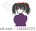 Illustration of a girl in a landmine-style fashion 136261723