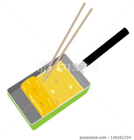 Illustration of a cooked omelet Illustration of a cooked omelet 136261724