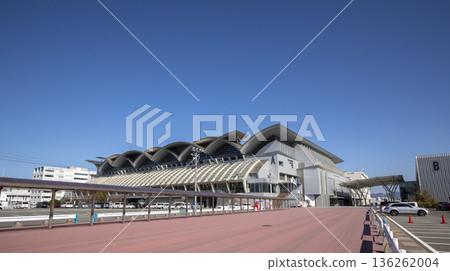 Marine Messe Fukuoka under clear skies Marine Messe Fukuoka under clear skies 136262004