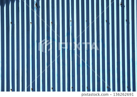 Blue tin plate wall 136262691