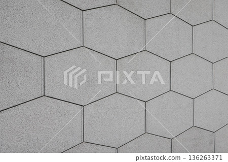 Geometric Hexagon Tile Wall Pattern in Grey Concrete Nov 24 2025 Geometric Hexagon Tile Wall Pattern in Grey Concrete Nov 24 2025 136263371